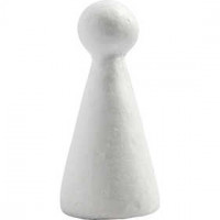 Kegelkörper, H 13 cm, Weiß, Styropor, 5Stck. [HOB-543320]