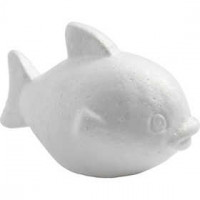 Fisch, H 8 cm, L 12 cm, Weiß, Styropor, 5Stck. [HOB-543350]