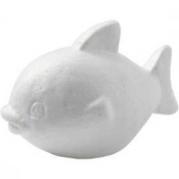 Fisch, H 8 cm, L 12 cm, Weiß, Styropor, 25Stck. [HOB-54335]