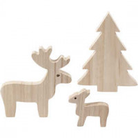 Wildtiere und Fichte, H 6+12+15 cm, Tiefe 1,5 cm, Kaiserbaum, 1Set [HOB-56236]