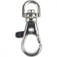 Karabinerverschluss mit Drehgelenk,  40 mm, Versilbert, 15Stck. [HOB-61314]