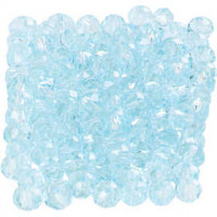Glasschliffperlen, Größe 3x4 mm, Lochgröße 0,8 mm, Meerblau, 100Stck. [HOB-61663]