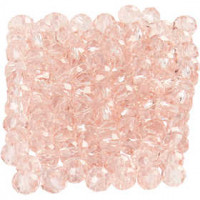 Glasschliffperlen, Größe 3x4 mm, Lochgröße 0,8 mm, Rosa, 100Stck. [HOB-61666]