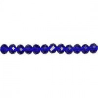 Glasschliffperlen, Größe 5x6 mm, Lochgröße 1 mm, Blau opal, 100Stck. [HOB-61669]