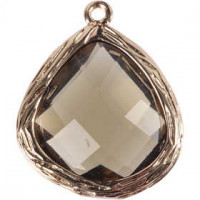 Schmuck-Anhänger, Größe 15x18 mm, Lochgröße 1 mm, Transparent Grau, 1Stck [HOB-69075]