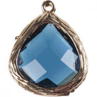 Schmuck-Anhänger, Größe 15x18 mm, Lochgröße 1 mm, Transparent Blau, 1Stck [HOB-69077]