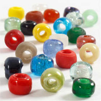 Glanzperlen-Mix, D: 9 mm, Lochgröße 2,5-3 mm, Sortierte Farben, 75g [HOB-692801]