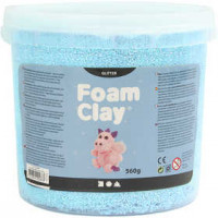 Foam Clay® , Hellblau, Glitter, 560g [HOB-780865]
