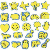 Stempel-Set aus Moosgummi, H 6-8 cm, B 6-8 cm, 24sort. [HOB-95250]