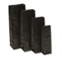 Blockbodenbeutel Kraft Schwarz 10,5x6,5x28cm fettdichtes Futter 60 + 40 g/m² (100 Stück) [PABZ1028]