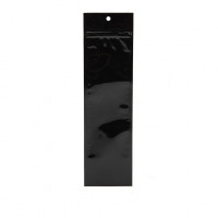 Black Metallized Hanging Zipper Barrier Bags 6.3 x 22.8 cm (100 Pieces) [HZBB1MB]