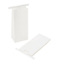 Kraftbeutel Weiß wiederverschließbar 8,6x6,4x19,7cm (100 Stück) [TTB1W]