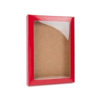 Pappschachteln mit Fenster Rot 9,5x1,5x13,2cm (25 Stück) [WGRG10]
