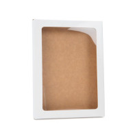 Pappschachteln glänzend Weiß 12,5x1,5x16,8cm mit Fenster (25 Stück) [WGWG2]