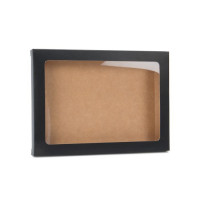 Pappschachteln Mattschwarz 9,5x1,5x13,2cm mit Fenster (25 Stück) [WMBG10]