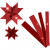 Papierstreifen für Fröbelsterne, B 15+25 mm, D: 6,5+11,5 cm, Rot, Glitter und Lack, 40Streifen, L 44+78 cm [HOB-20775]