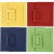 Passepartout-Rahmen, Größe A4+A6 , Bildausschnitt: 6,5x12,5+16x21 cm, Blau, Grün, Gelb, Rot, 120sort. [HOB-23632]