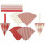 Flechttüten, H 19,3 cm, B 9,2 cm, Weiß, Rot, 8Sets [HOB-25227]