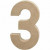 Zahl, groß, 3, H 20,2 cm, B 11,8 cm, 1Stck, Stärke: 2,5 cm [HOB-26631]