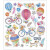 Sticker, Blatt 15x16,5 cm,  29 Stck, Fahrräder & Heißluftballons, 1Bl. [HOB-29076]