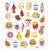 Sticker, Blatt 15x16,5 cm,  27 Stck, Fast food, 1Bl. [HOB-29079]