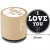 Holzstempel, D: 30 mm, H 35 mm, I LOVE YOU, 1Stck [HOB-32364]