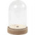 Plastikglas-Glocke auf Holzfuß, H 12,5 cm, D: 8 cm, 1Pck. [HOB-52161]