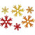 Pailletten - Sortiment, D: 25+45 mm, Gold, Kupfer, Rot, Schneeflocke, 30g [HOB-52180]