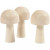 Wooden Mushroom, H: 5.2 cm, D: 2.9 cm, 3 pcs, birch [HOB-56935]