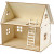 Puppenhaus zum Zusammenbauen, H 25 cm, Größe 18x27 cm, Sperrholz, 1Stck, Stärke: 4 mm [HOB-57879]
