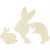2in1 - Holzfigur, Hasen, H 5+10,5 cm, B 5+10 cm, Sperrholz, 1Set, Tiefe 1,2 cm [HOB-57900]
