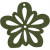 Blume, Dunkelgrün, D: 27 mm, Stärke: 1,7 mm, 20Stck. [HOB-599415]