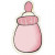 Milchflasche, Pink, Größe 22x37 mm, Stärke: 1,7 mm, Glitzer, 10Stck. [HOB-599917]