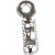 Bandendstück, D: 1 mm, L 8 mm, Versilbert, 200Stck. [HOB-601901]