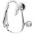 Ohrclips, L 16,5 mm, Lochgröße 1,6 mm, Versilbert, 6Stck., B 1,5 mm [HOB-603170]