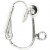 Ohrclips, L 16,5 mm, Lochgröße 1,6 mm, Versilbert, 40Stck., B 1,5 mm [HOB-60317]