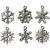 Schneeflocken, H 20 mm, Lochgröße 1,5 mm, Antiksilber, 18sort. [HOB-63232]