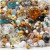 Glasschliffperlen - Mix, Größe 3-15 mm, Lochgröße 0,5-1,5 mm, Multicolor-Harmonie, 400g [HOB-69876]