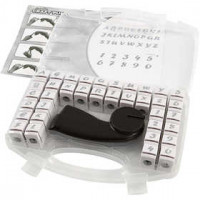 Handmotivstanzer - Sortiment, Größe 10 mm, Buchstaben und Zahlen, 1Set [HOB-11270]