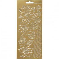 Sticker, Blatt 10x23 cm, Gold, Rosen, 1Bl. [HOB-170084]