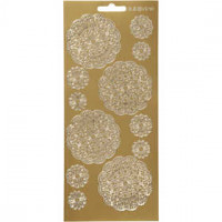 Sticker, Blatt 10x23 cm, Gold, Blumen, 1Bl. [HOB-170095]