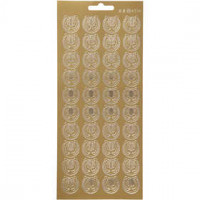 Sticker, Blatt 10x23 cm, Gold, Leier, 1Bl. [HOB-170211]