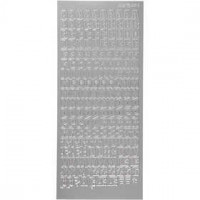 Sticker, Blatt 10x23 cm, Silber, Buchstaben, 1Bl. [HOB-170215]