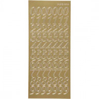 Sticker, Blatt 10x23 cm, Gold, Zahlen, 1Bl. [HOB-170222]