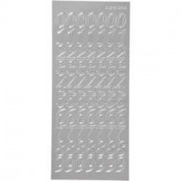 Sticker, Blatt 10x23 cm, Silber, Zahlen, 1Bl. [HOB-170223]