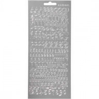 Sticker, Blatt 10x23 cm, Silber, Buchstaben, 1Bl. [HOB-170227]