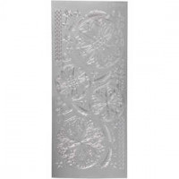 Sticker, Blatt 10x23 cm, Silber, Christbaumkugeln, 1Bl. [HOB-170235]