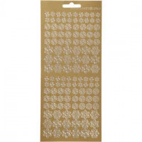 Sticker, Blatt 10x23 cm, Gold, Schneeflocken, 1Bl. [HOB-170242]