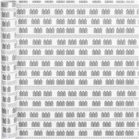 Wrapping paper, W: 70 cm, 80 g, 4 m, white, black [HOB-190140]