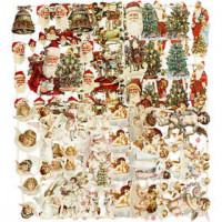 Vintage-Glanzbilder, Blatt 16,5x23,5 cm, Weihnachten, 30Bl. sort. [HOB-19338]